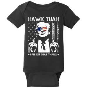 Hawk Tuah Spit On That Thang Trump Baby Bodysuit