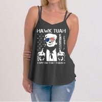 Hawk Tuah Spit On That Thang Trump Women's Strappy Tank