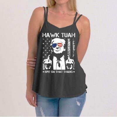 Hawk Tuah Spit On That Thang Trump Women's Strappy Tank