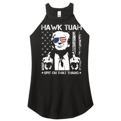 Hawk Tuah Spit On That Thang Trump Women's Perfect Tri Rocker Tank