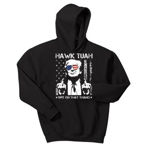 Hawk Tuah Spit On That Thang Trump Kids Hoodie