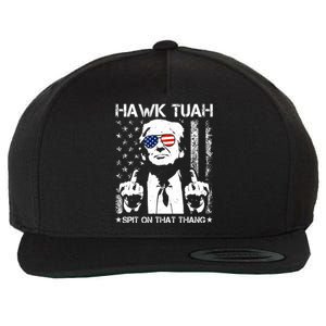 Hawk Tuah Spit On That Thang Trump Wool Snapback Cap