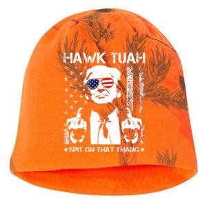 Hawk Tuah Spit On That Thang Trump Kati - Camo Knit Beanie