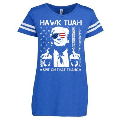 Hawk Tuah Spit On That Thang Trump Enza Ladies Jersey Football T-Shirt