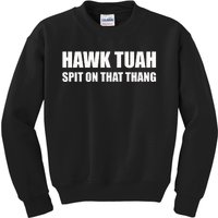 Hawk Tuah Spit On That Thang Kids Sweatshirt