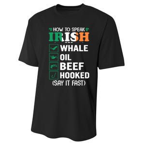 How To Speak Irish Funny Performance Sprint T-Shirt