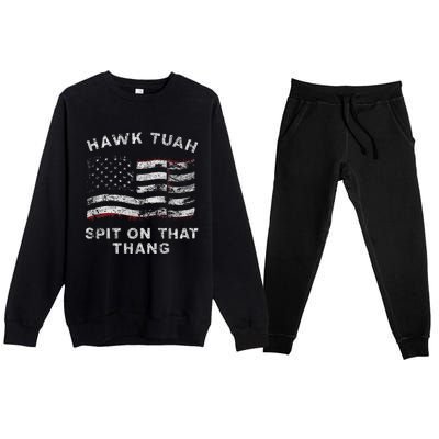 Hawk Tush Spit On That Thang Viral Election Parody Premium Crewneck Sweatsuit Set