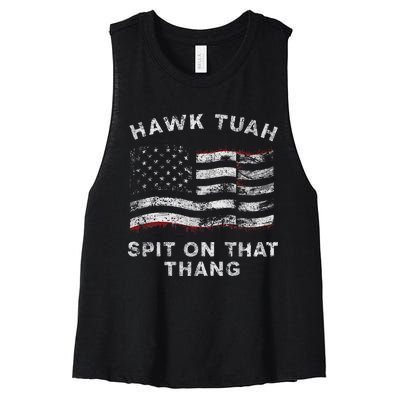 Hawk Tush Spit On That Thang Viral Election Parody Women's Racerback Cropped Tank