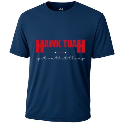 Hawk Tuah Spit On That Thang Hawk Tua Funny Meme Cooling Performance Crew T-Shirt