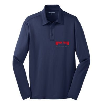 Hawk Tuah Spit On That Thang Hawk Tua Funny Meme Silk Touch Performance Long Sleeve Polo