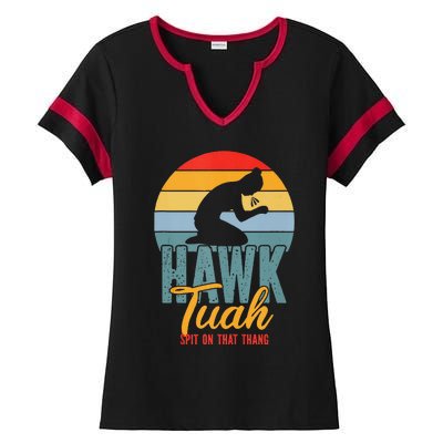 Hawk Tuah Spit On That Thang Meme Ladies Halftime Notch Neck Tee