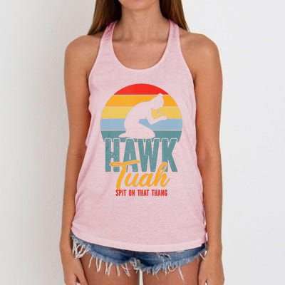 Hawk Tuah Spit On That Thang Meme Women's Knotted Racerback Tank