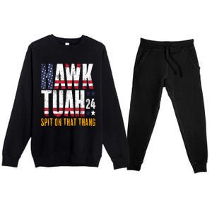 Hawk Tush Spit On That Thang Viral Election Parody Premium Crewneck Sweatsuit Set