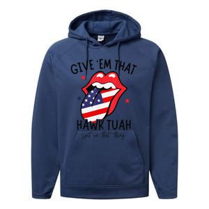 Hawk Tuah Spit On That Thang Performance Fleece Hoodie