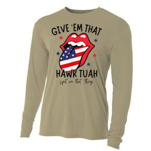 Hawk Tuah Spit On That Thang Cooling Performance Long Sleeve Crew