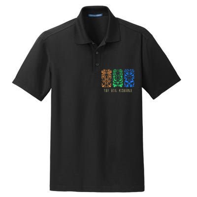 Hawaii Tiki Surfing Polynesian Big Kahuna Retro Hipster Dry Zone Grid Polo