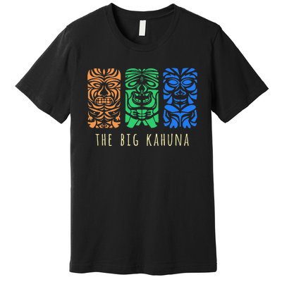 Hawaii Tiki Surfing Polynesian Big Kahuna Retro Hipster Premium T-Shirt