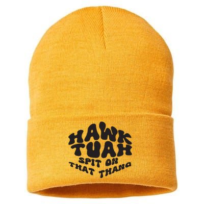 Hawk Tuah Spit On That Thang 2024 Sustainable Knit Beanie