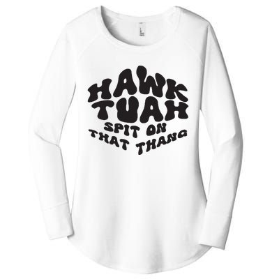 Hawk Tuah Spit On That Thang 2024 Women's Perfect Tri Tunic Long Sleeve Shirt