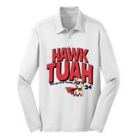 Hawk Tuah Spit On That Thang 2024 Silk Touch Performance Long Sleeve Polo