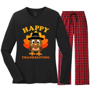 Happy Thanksgiving S For Pilgrim Turkey Women's Long Sleeve Flannel Pajama Set 