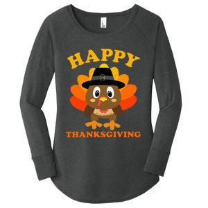 Happy Thanksgiving S For Pilgrim Turkey Women's Perfect Tri Tunic Long Sleeve Shirt