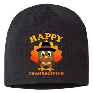 Happy Thanksgiving S For Pilgrim Turkey Sustainable Beanie