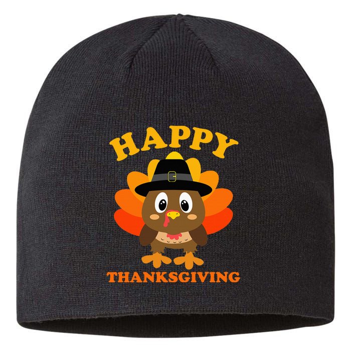 Happy Thanksgiving S For Pilgrim Turkey Sustainable Beanie