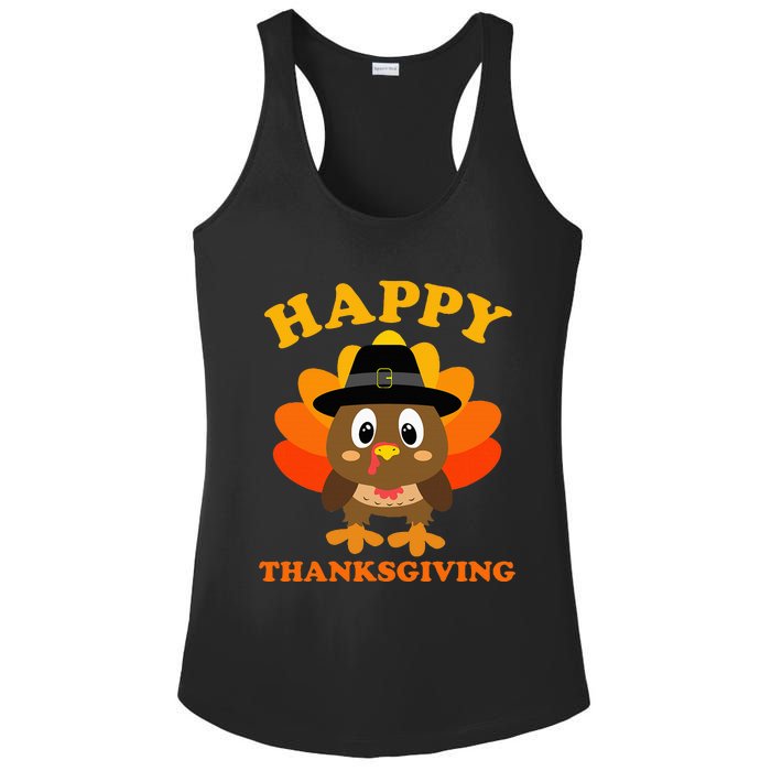 Happy Thanksgiving S For Pilgrim Turkey Ladies PosiCharge Competitor Racerback Tank