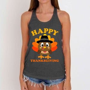 Happy Thanksgiving S For Pilgrim Turkey Women's Knotted Racerback Tank