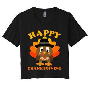 Happy Thanksgiving S For Pilgrim Turkey Women's Crop Top Tee