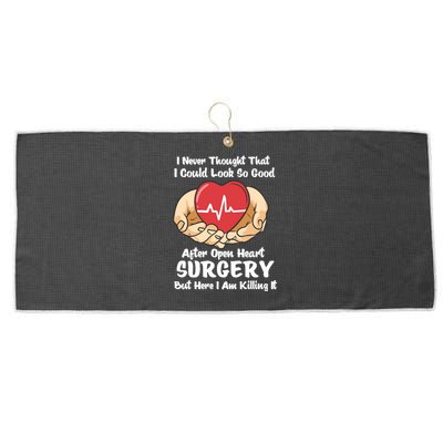 Heart Transplant Survivor Heart Bypass Open Heart Surgery Gift Large Microfiber Waffle Golf Towel