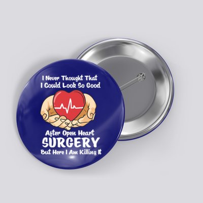 Heart Transplant Survivor Heart Bypass Open Heart Surgery Gift Button