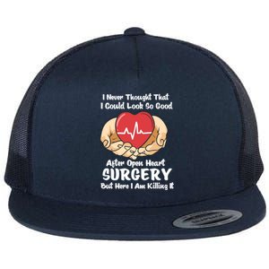 Heart Transplant Survivor Heart Bypass Open Heart Surgery Gift Flat Bill Trucker Hat