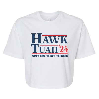 Hawk Tuah Spit On That Thang Funny Bella+Canvas Jersey Crop Tee