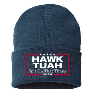 Hawk Tush Spit On That Thang Funny 2024 Election Sustainable Knit Beanie