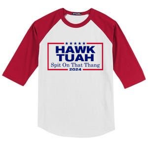 Hawk Tush Spit On That Thang Funny 2024 Election Kids Colorblock Raglan Jersey