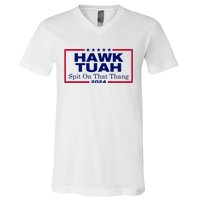 Hawk Tush Spit On That Thang Funny 2024 Election V-Neck T-Shirt