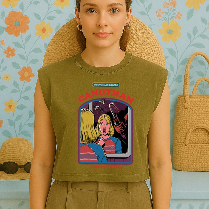 How To Summon The Candy Man Garment-Dyed Women's Muscle Tee