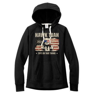 Hawk Tuah Spit On That Thang 2024 Usa Trump Women's Fleece Hoodie