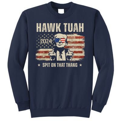 Hawk Tuah Spit On That Thang 2024 Usa Trump Sweatshirt