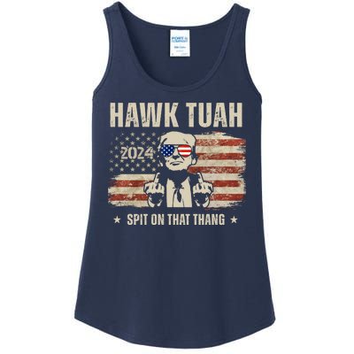 Hawk Tuah Spit On That Thang 2024 Usa Trump Ladies Essential Tank