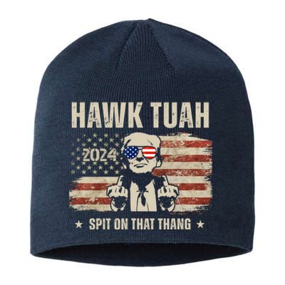 Hawk Tuah Spit On That Thang 2024 Usa Trump Sustainable Beanie