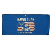 Hawk Tuah Spit On That Thang 2024 Usa Trump Large Microfiber Waffle Golf Towel