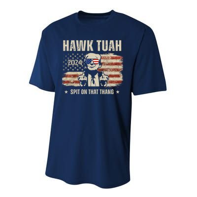 Hawk Tuah Spit On That Thang 2024 Usa Trump Performance Sprint T-Shirt