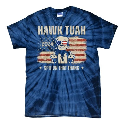 Hawk Tuah Spit On That Thang 2024 Usa Trump Tie-Dye T-Shirt