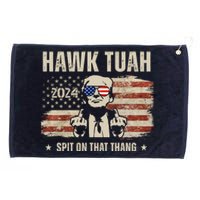 Hawk Tuah Spit On That Thang 2024 Usa Trump Grommeted Golf Towel