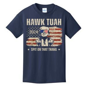 Hawk Tuah Spit On That Thang 2024 Usa Trump Kids T-Shirt