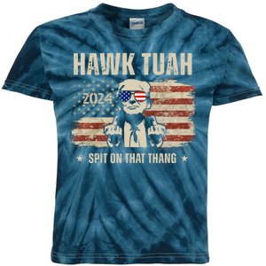 Hawk Tuah Spit On That Thang 2024 Usa Trump Kids Tie-Dye T-Shirt