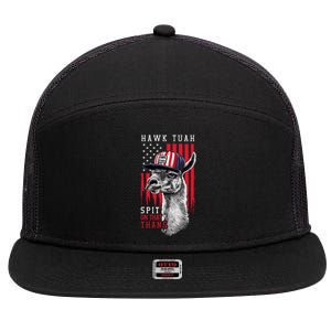 Hawk Tush Spit On That Thing Funny Llama July 4th 7 Panel Mesh Trucker Snapback Hat